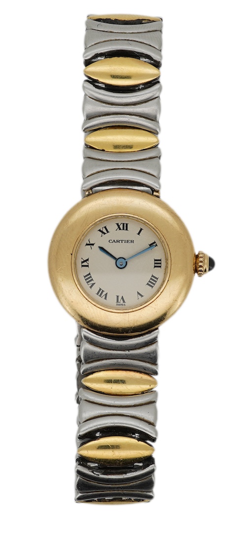 Cartier, a lady's gold and stainless steel wristwatch, 'Colisée', ref.8057908C